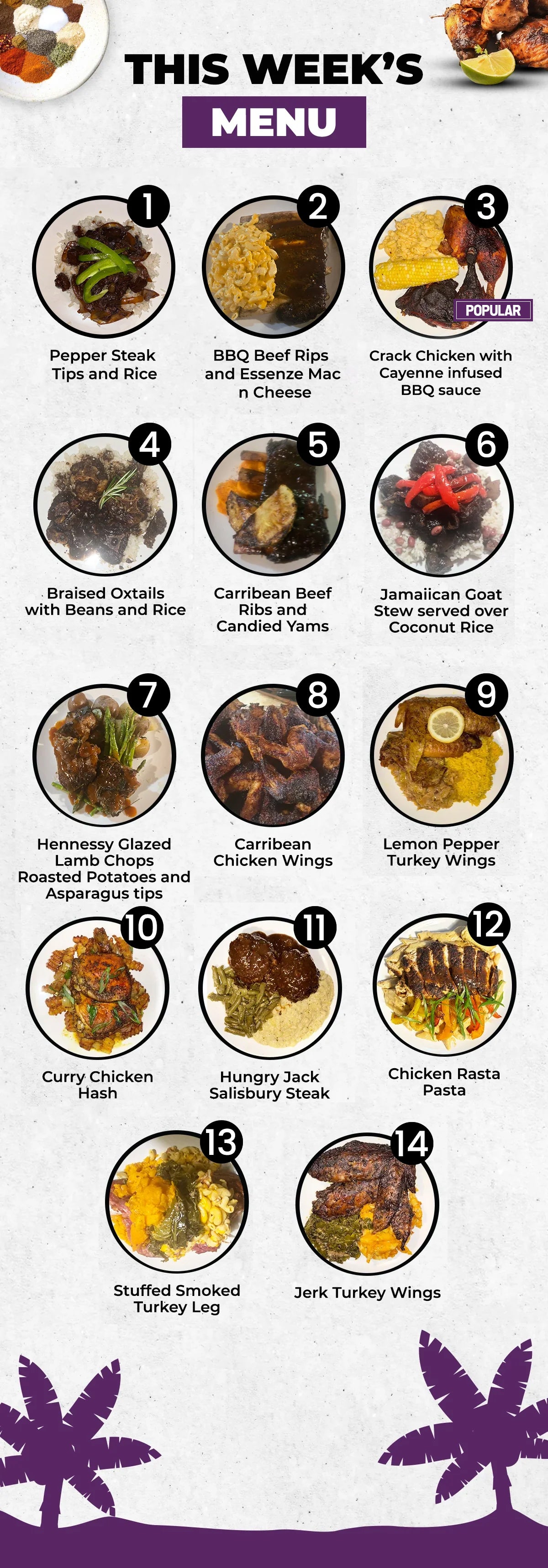 CHEF POP'S 5 (+1 FREE) CARIBBEAN MEAL PLAN